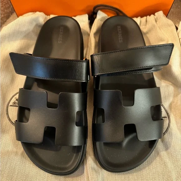 NWT - Authentic- Never Worn- Hermes Chypre Women sandal, noir; Size: … - Picture 11 of 14